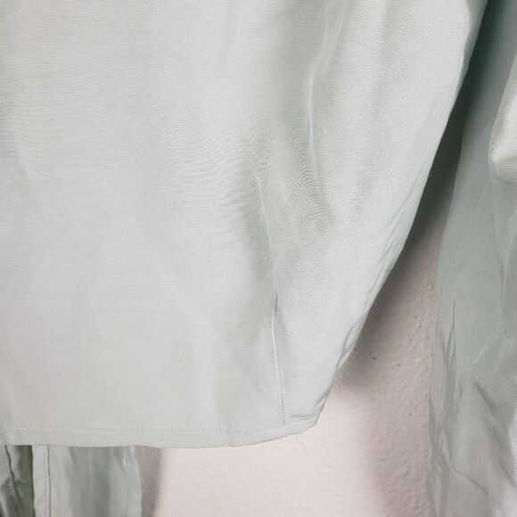 Women's Potter's Pot Mint Green Long Sleeve Crop Top Tie Shacket Size Small - Picture 4 of 11